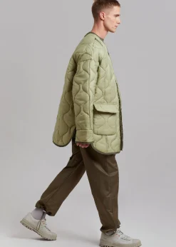 The Frankie Shop Ted Quilted Jacket Moss Green Clearance