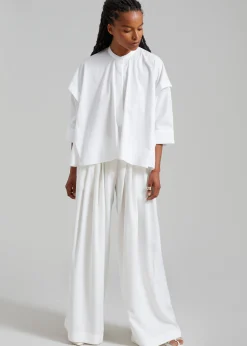 The Frankie Shop Tegan Cape Blouse White New
