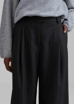 The Frankie Shop The Garment Chicago Pants Black Pinstripe