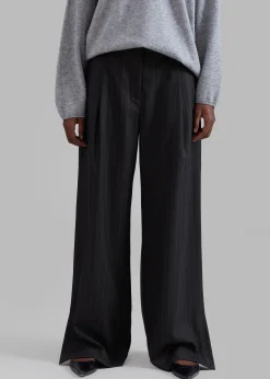 The Frankie Shop The Garment Chicago Pants Black Pinstripe