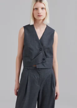 The Frankie Shop The Garment Windsor Vest Grey Melange Hot