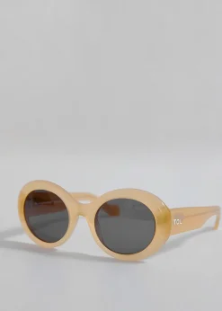 The Frankie Shop Tol Eyewear Double Round Sunglasses Honey Outlet