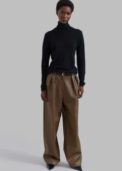 The Frankie Shop Tranton Faux Leather Pants Brown Best