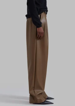 The Frankie Shop Tranton Faux Leather Pants Brown Best