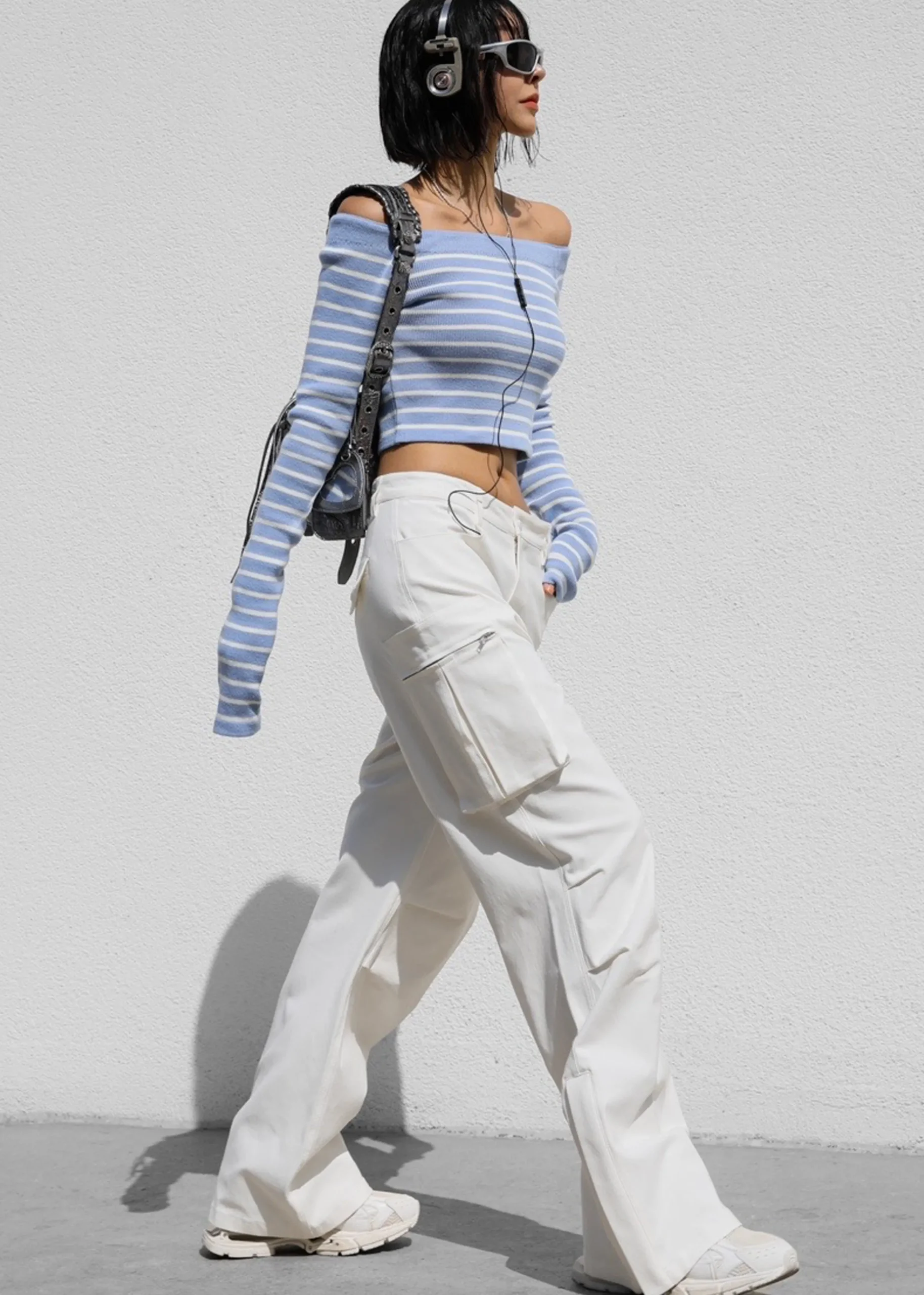 The Frankie Shop Valo Cargo Pants White Hot