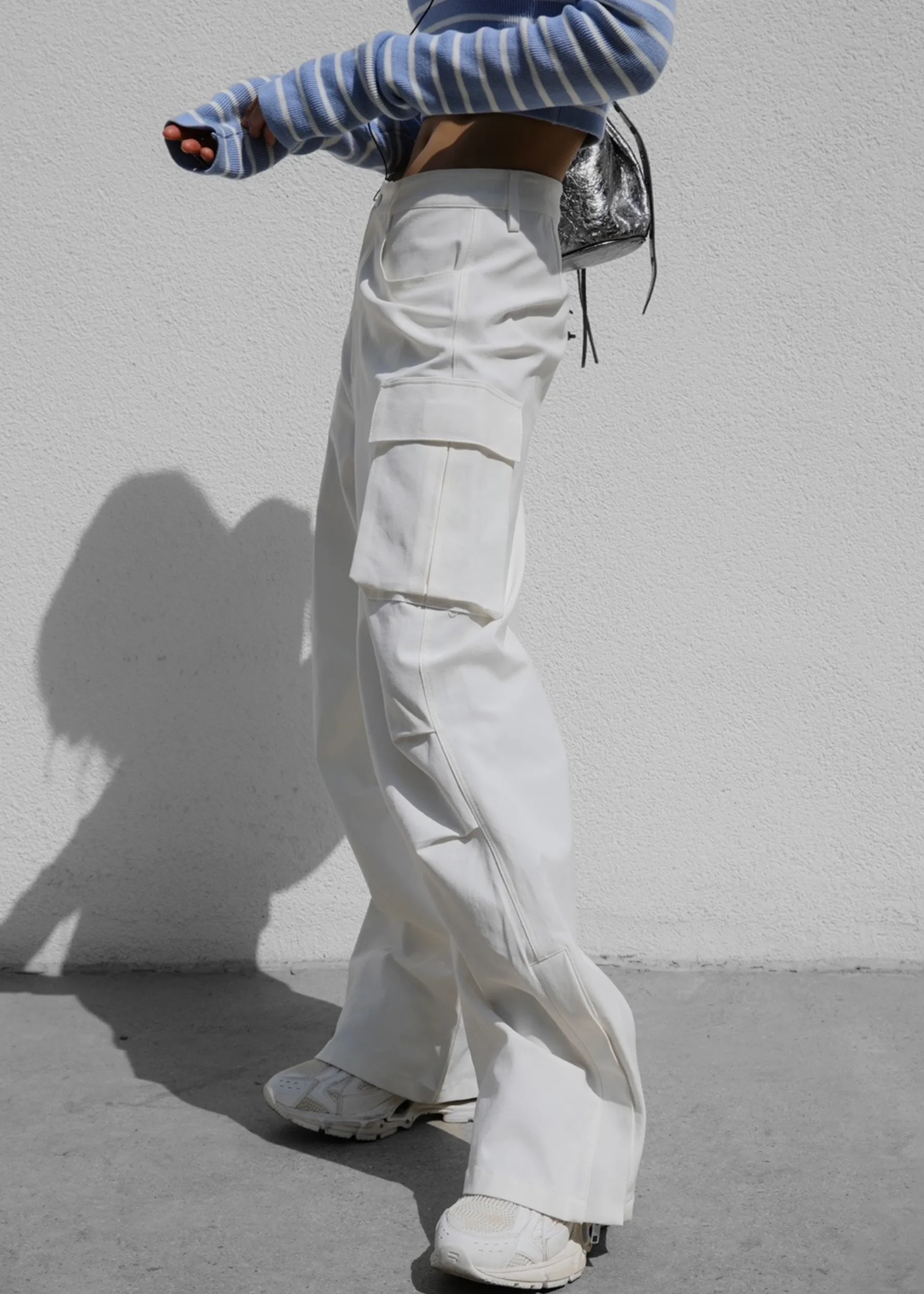 The Frankie Shop Valo Cargo Pants White Hot