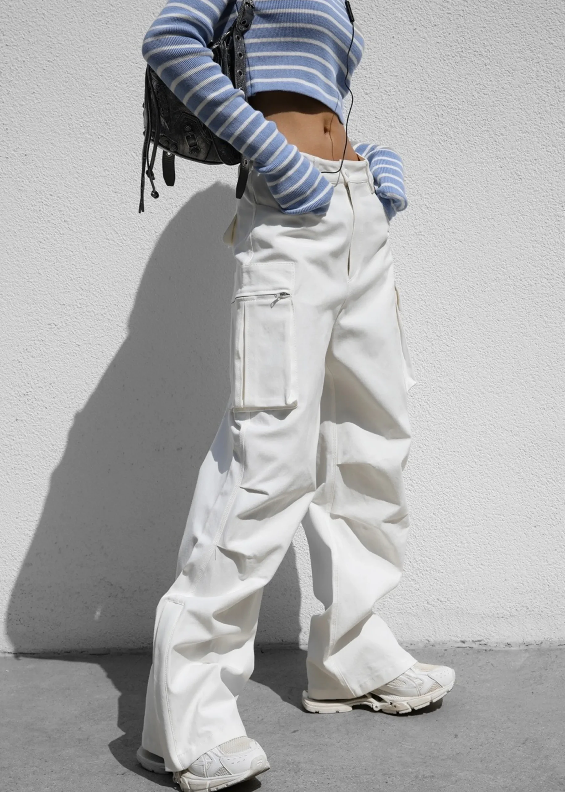 The Frankie Shop Valo Cargo Pants White Hot