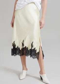 The Frankie Shop 3.1 Phillip Lim Draped T-Shirt Slip Combo Dress White-Butter Multi Hot