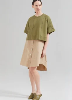 The Frankie Shop 3.1 Phillip Lim Patched Sweatshirt Combo Dress Olive Multi Outlet