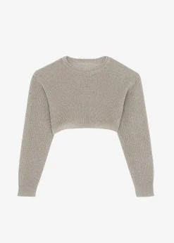 The Frankie Shop Abi Cropped Knit Top Khaki Discount