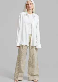 The Frankie Shop Addison Pants Khaki Stripe Online