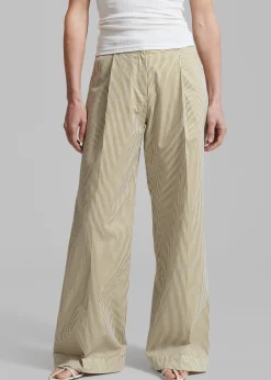 The Frankie Shop Addison Pants Khaki Stripe Online