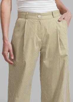 The Frankie Shop Addison Pants Khaki Stripe Online