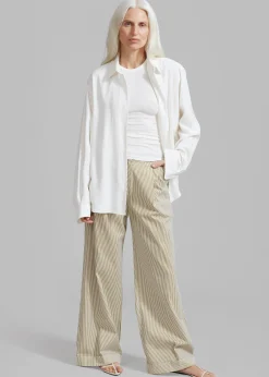 The Frankie Shop Addison Pants Khaki Stripe Online