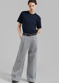 The Frankie Shop Addison Pants Black Stripe New