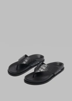 The Frankie Shop A.Emery Alma Sandal Black Croc Clearance