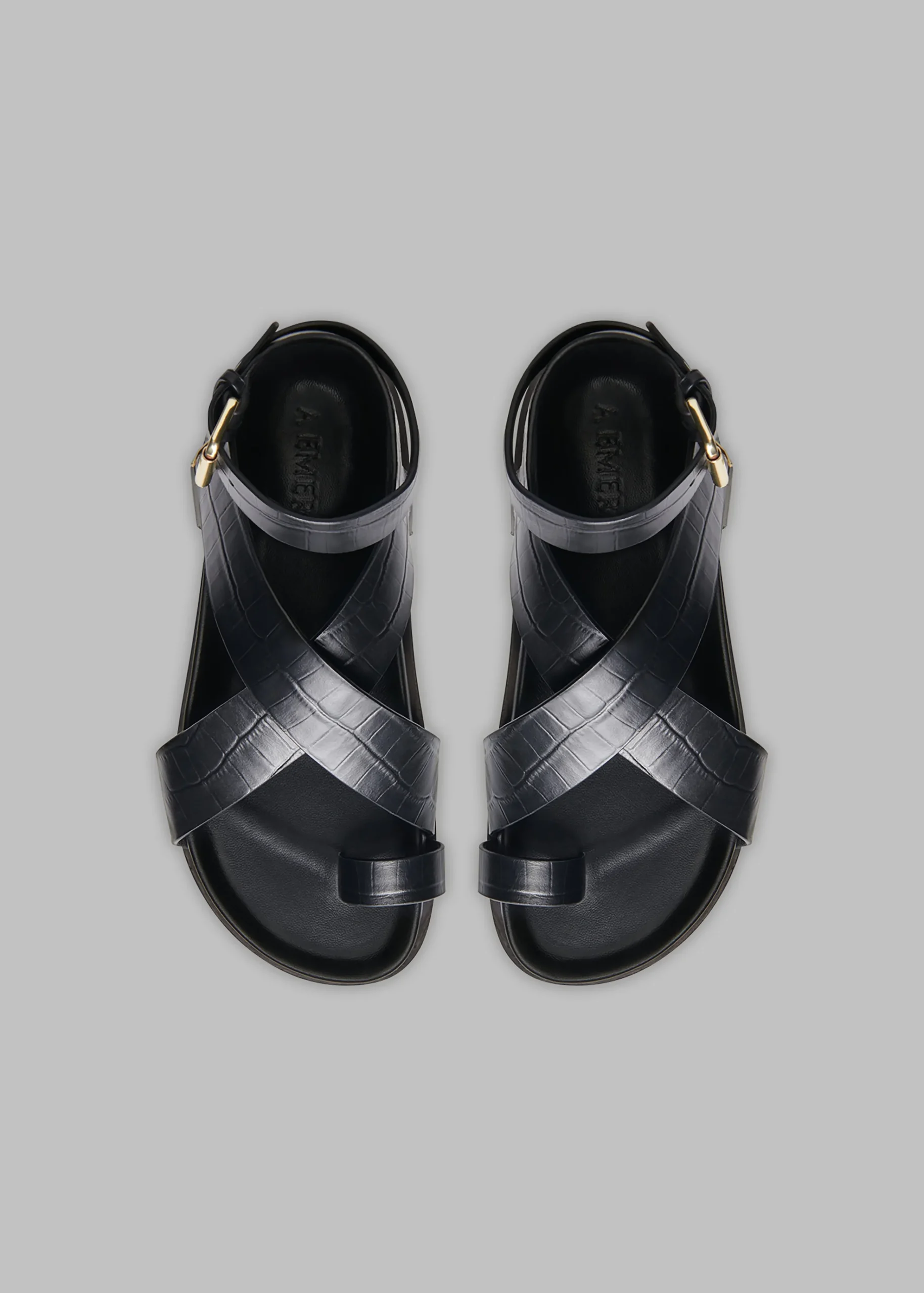 The Frankie Shop A.Emery Jalen Sandal Black Croc Outlet
