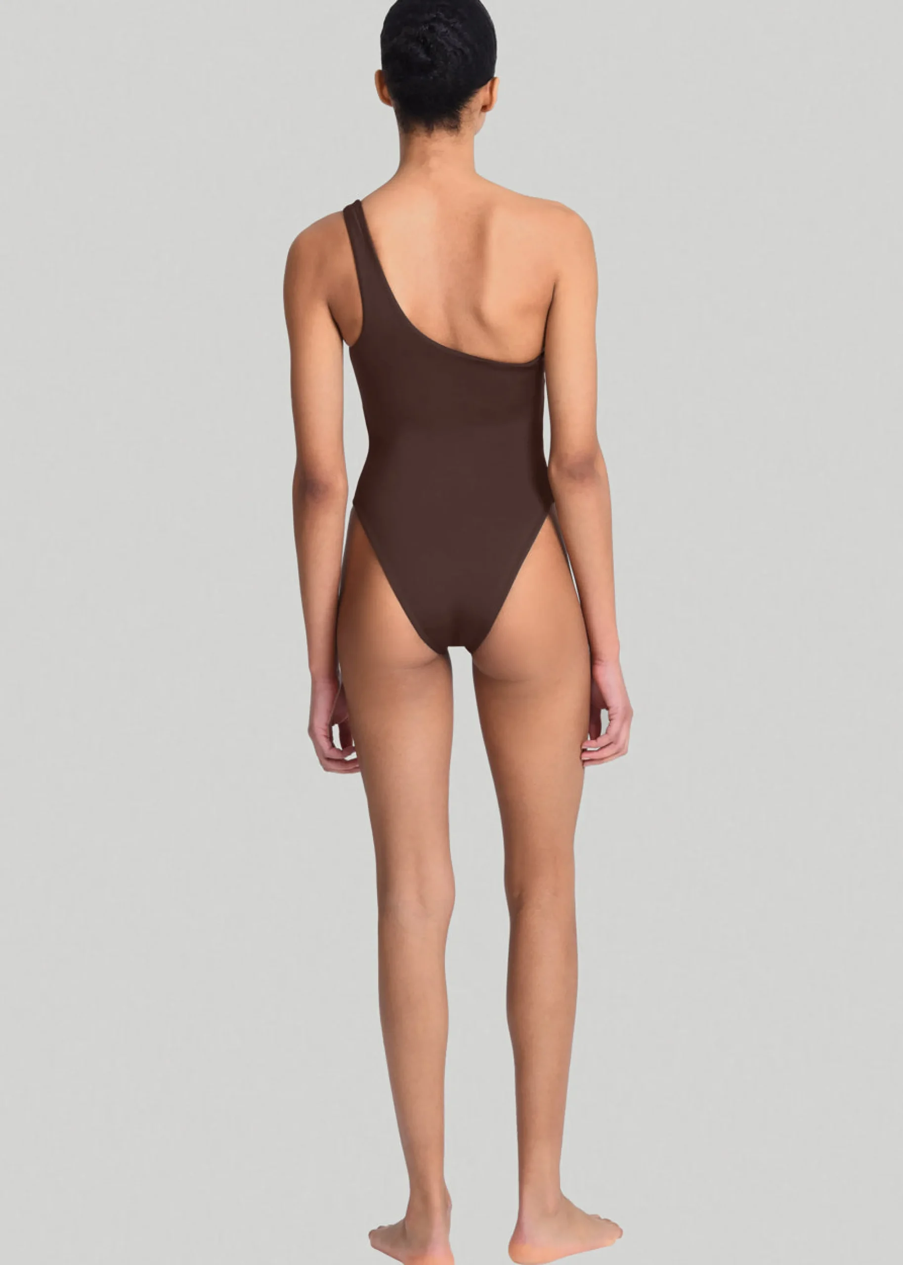 The Frankie Shop Aexae One Shoulder One Piece Brown Best