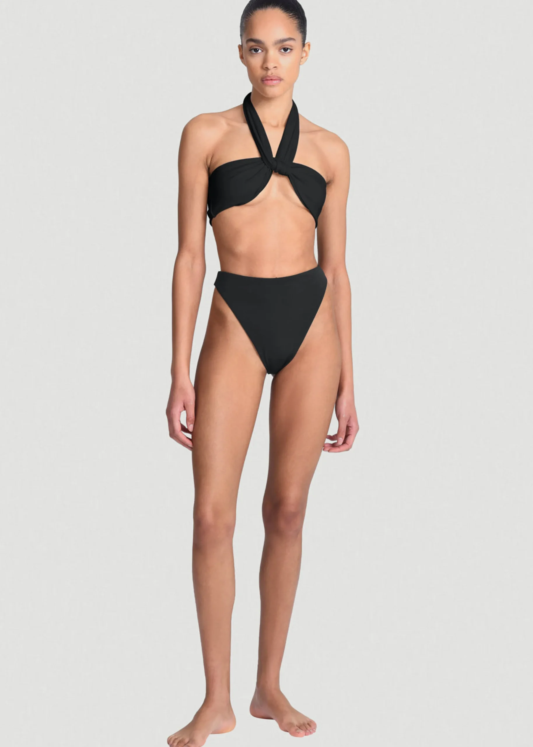The Frankie Shop Aexae Wrap Tie Swim Top Black Discount