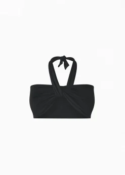 The Frankie Shop Aexae Wrap Tie Swim Top Black Discount