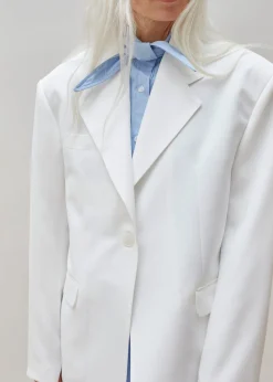 The Frankie Shop Aiden Long Collar Shirt Light Blue New