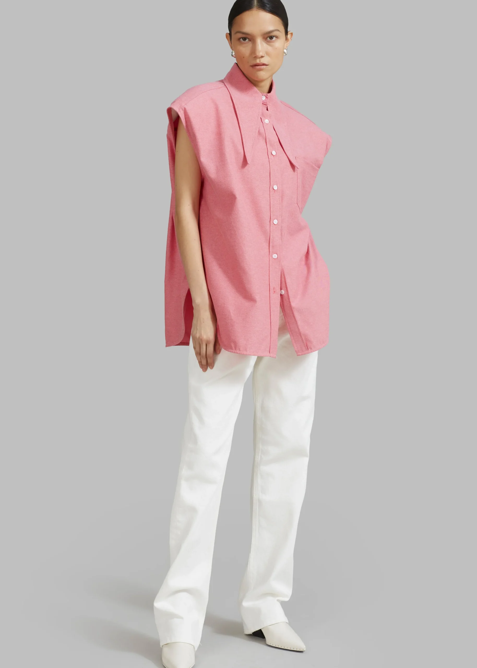 The Frankie Shop Aiden Long Collar Shirt Rose Online