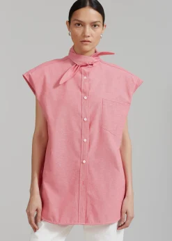 The Frankie Shop Aiden Long Collar Shirt Rose Online
