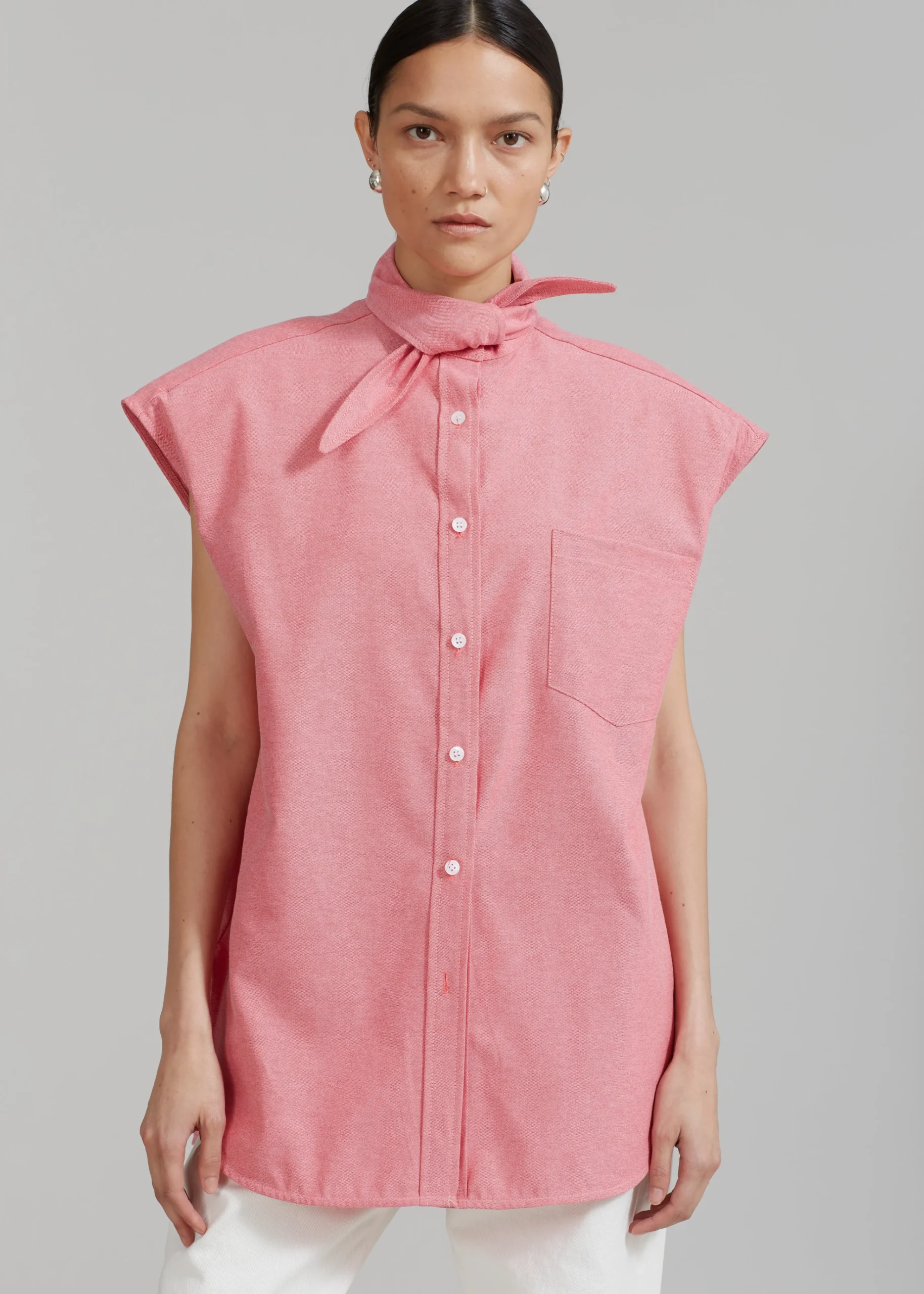 The Frankie Shop Aiden Long Collar Shirt Rose Online