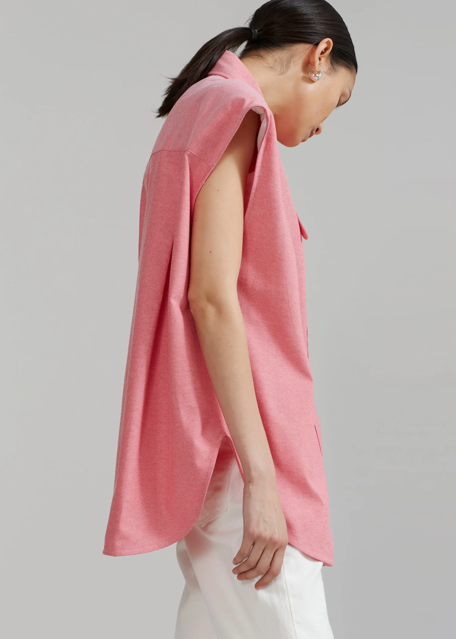 The Frankie Shop Aiden Long Collar Shirt Rose Online