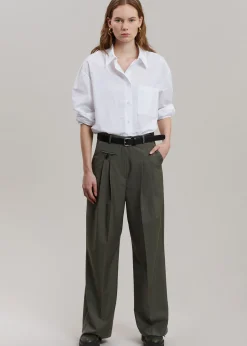 The Frankie Shop Ainsley Pants Olive Discount