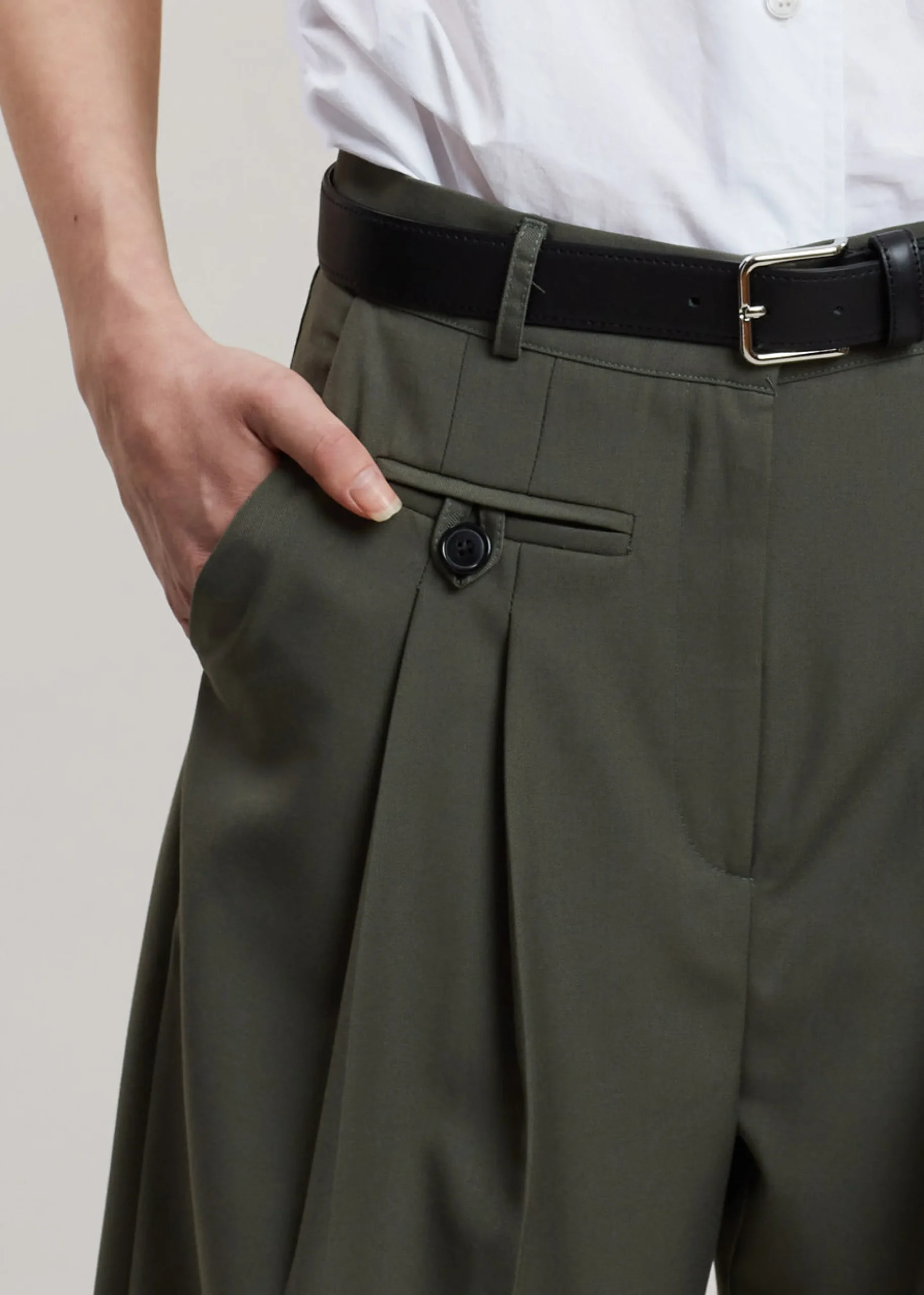 The Frankie Shop Ainsley Pants Olive Discount