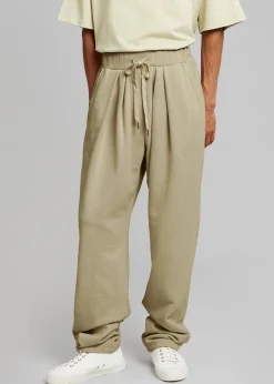 The Frankie Shop Alec Pleated Jogger Pants Olive New