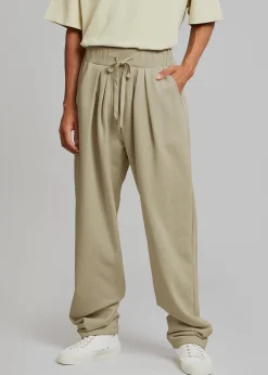 The Frankie Shop Alec Pleated Jogger Pants Olive New