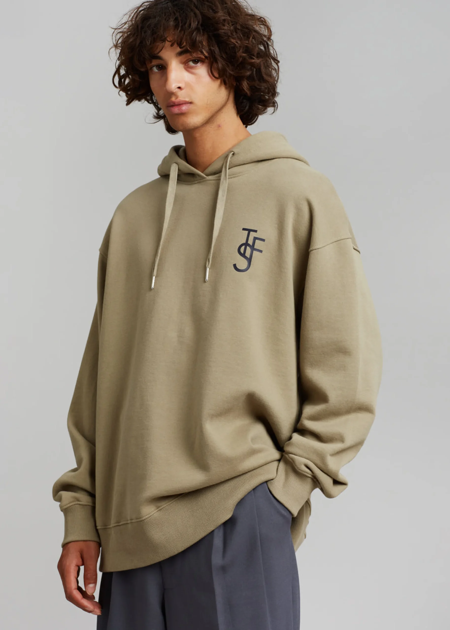 The Frankie Shop Alec Tfs Hoodie Olive Outlet