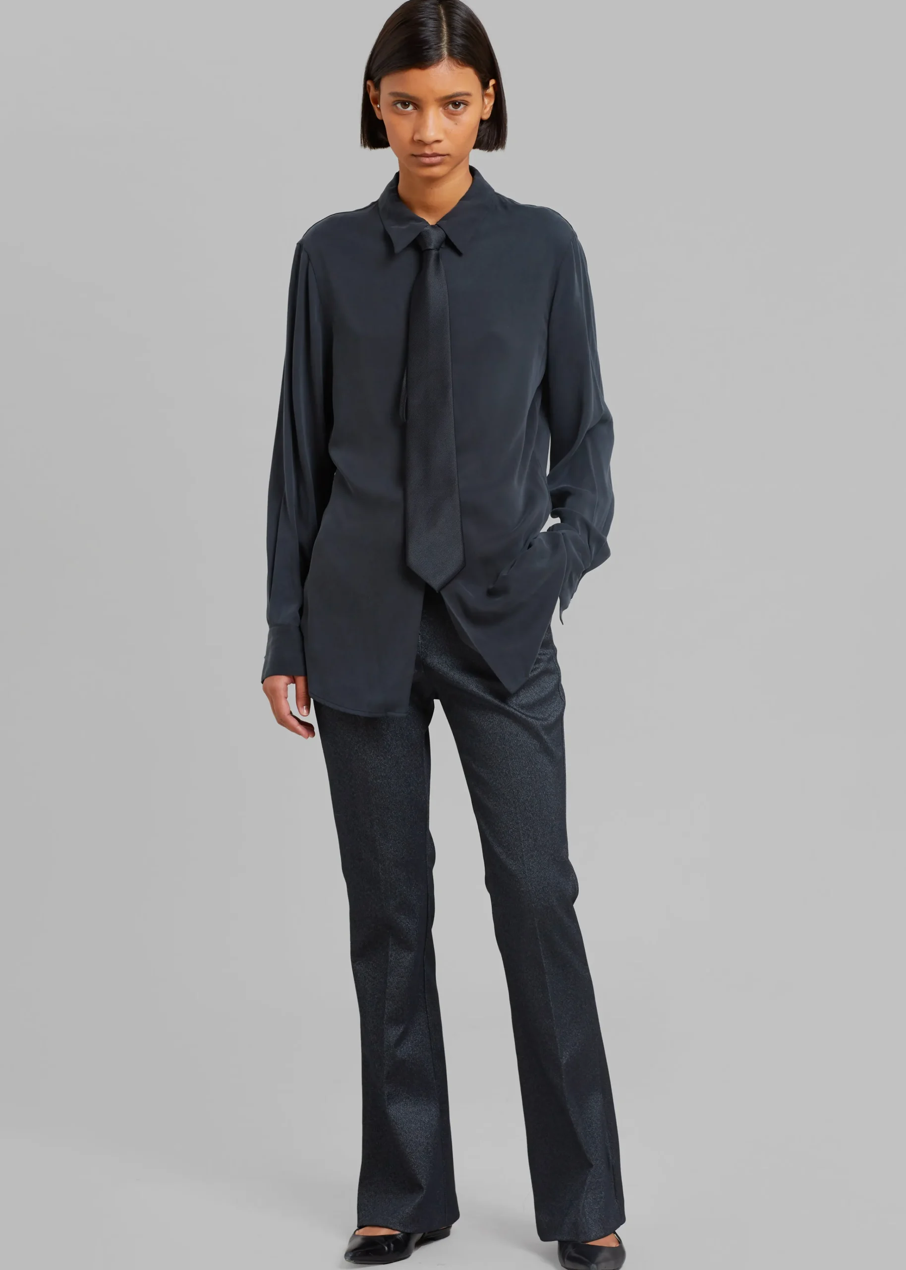 The Frankie Shop Alix Bootcut Pant Lurex Grey Clearance