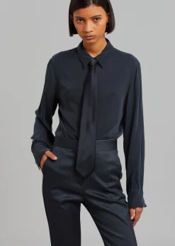 The Frankie Shop Alix Bootcut Pant Lurex Grey Clearance