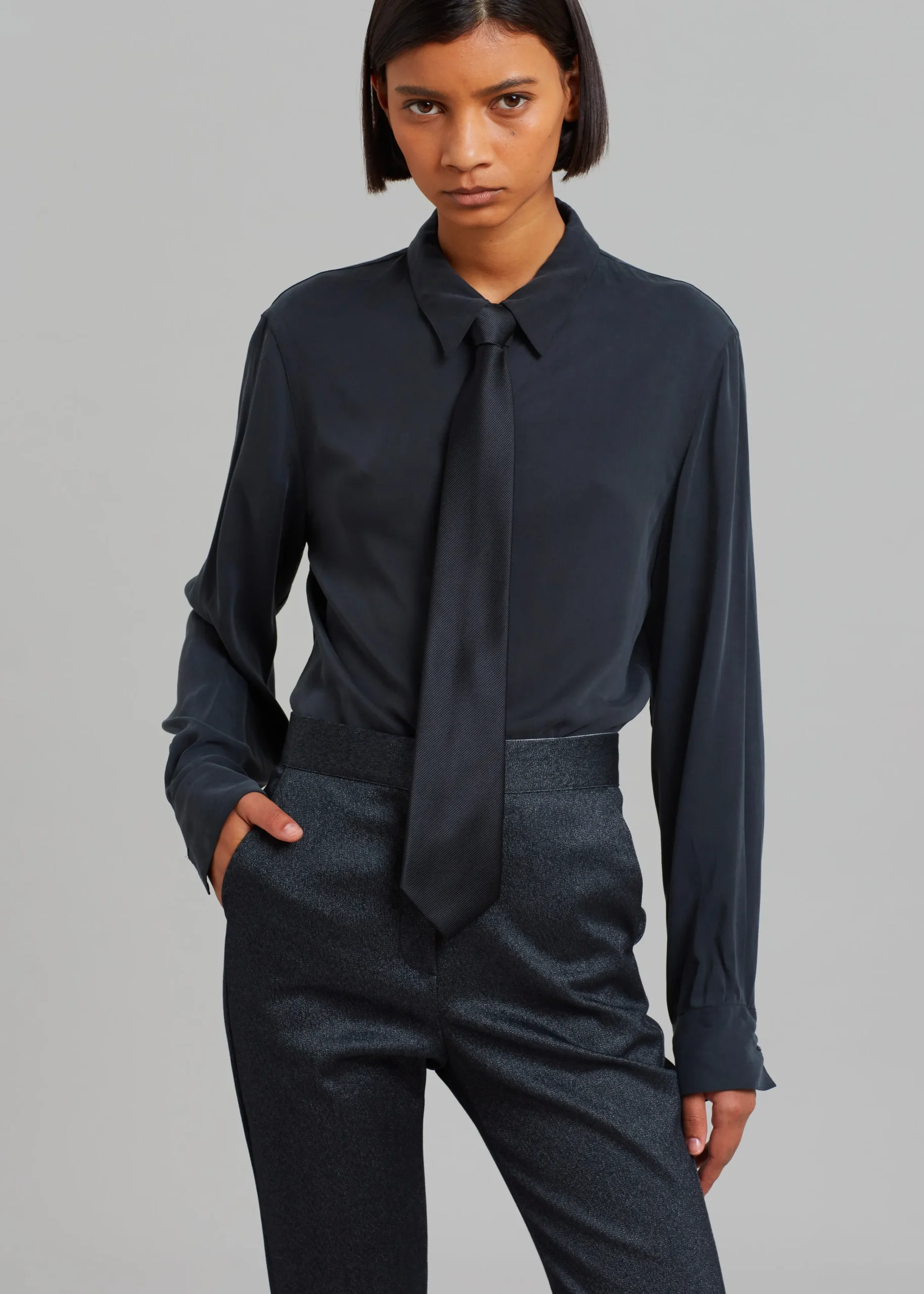 The Frankie Shop Alix Bootcut Pant Lurex Grey Clearance