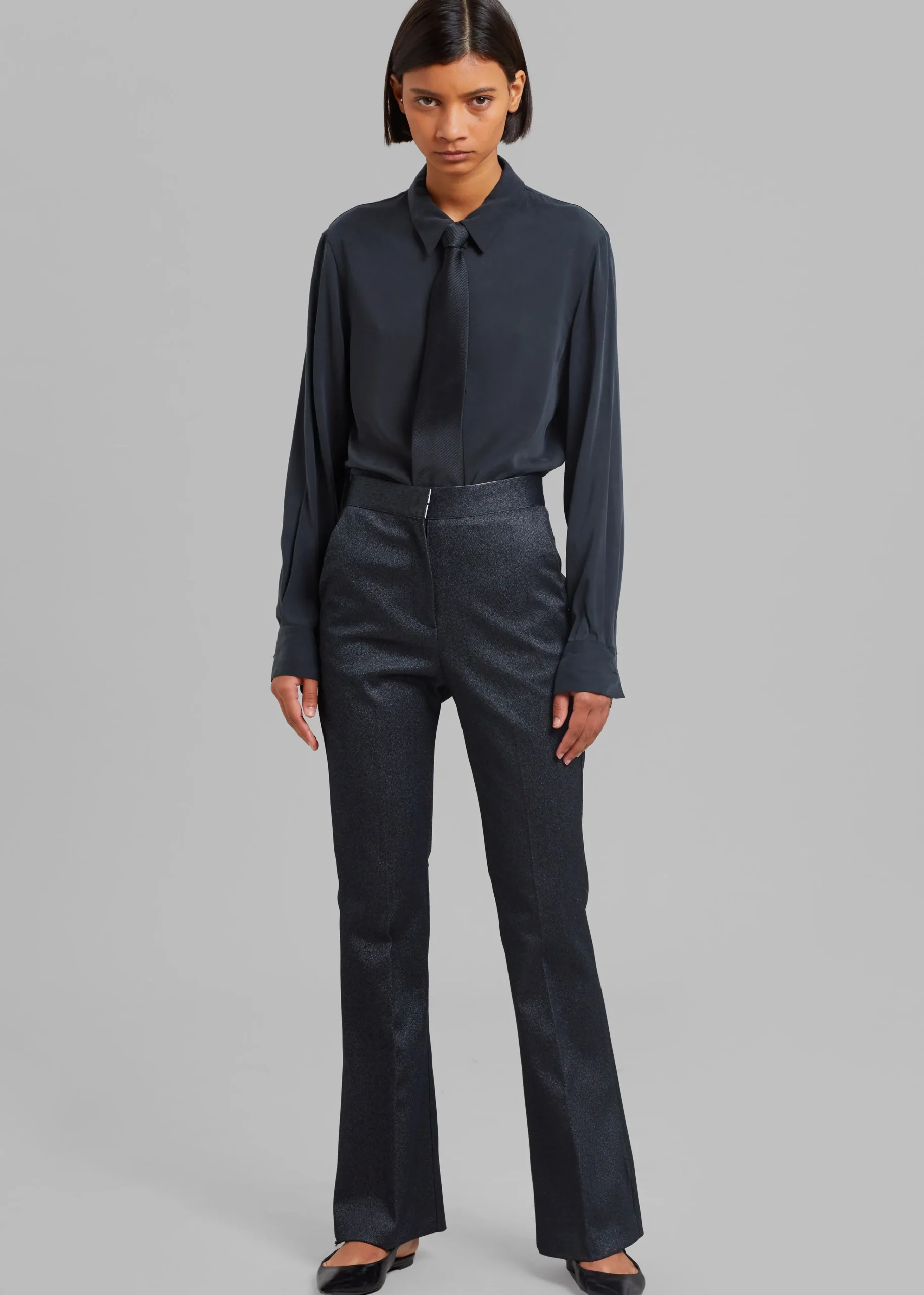 The Frankie Shop Alix Bootcut Pant Lurex Grey Clearance