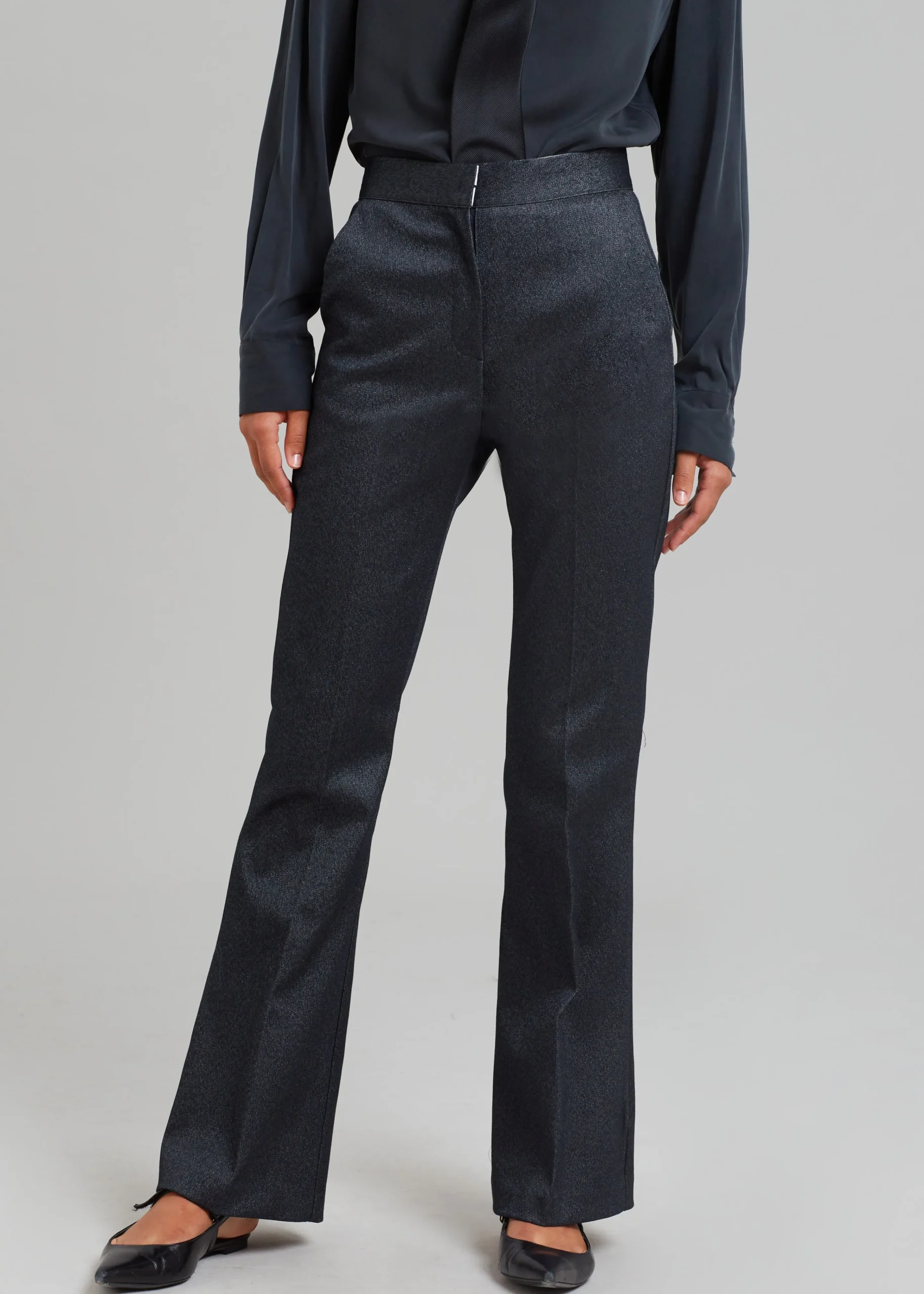 The Frankie Shop Alix Bootcut Pant Lurex Grey Clearance