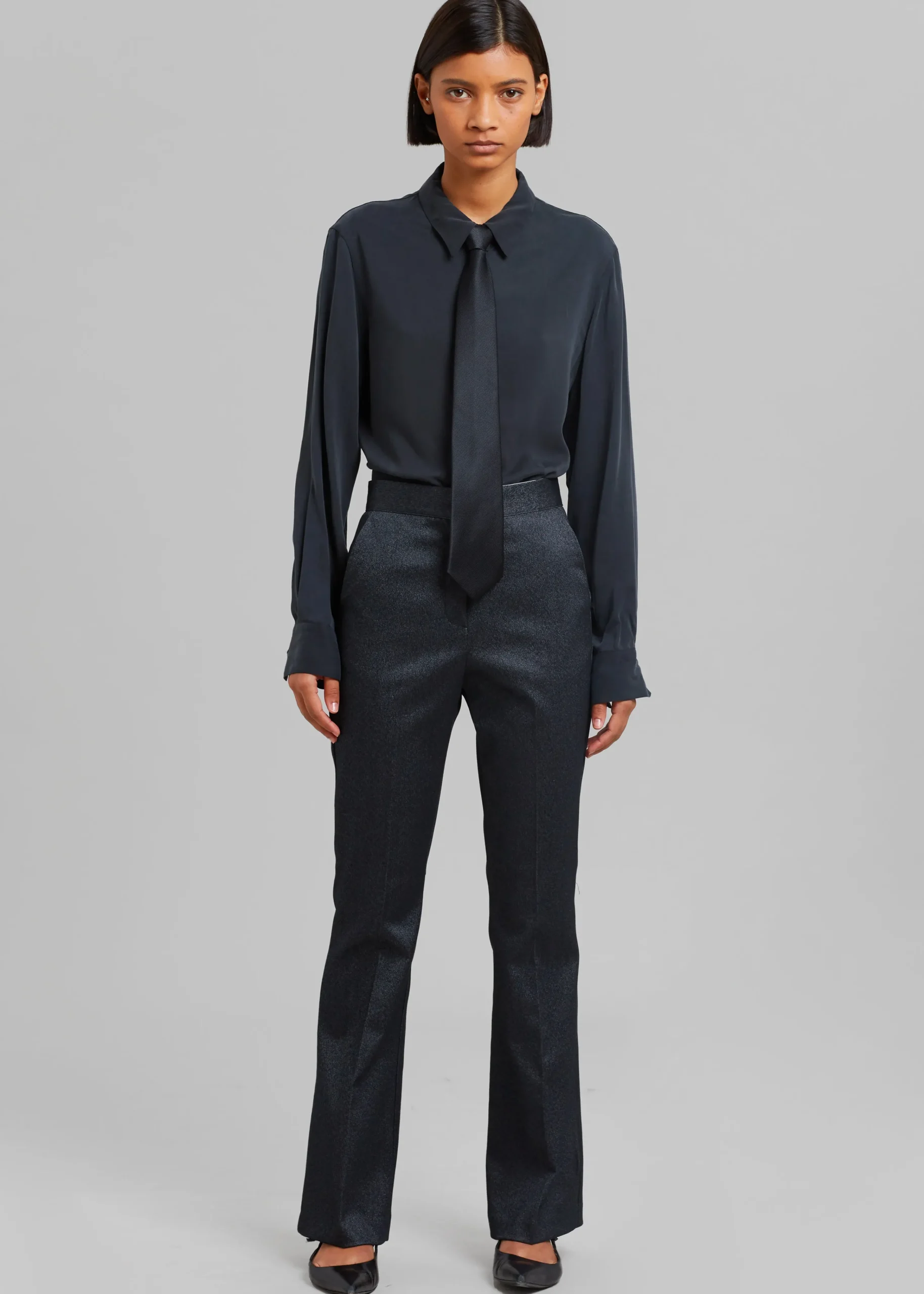 The Frankie Shop Alix Bootcut Pant Lurex Grey Clearance