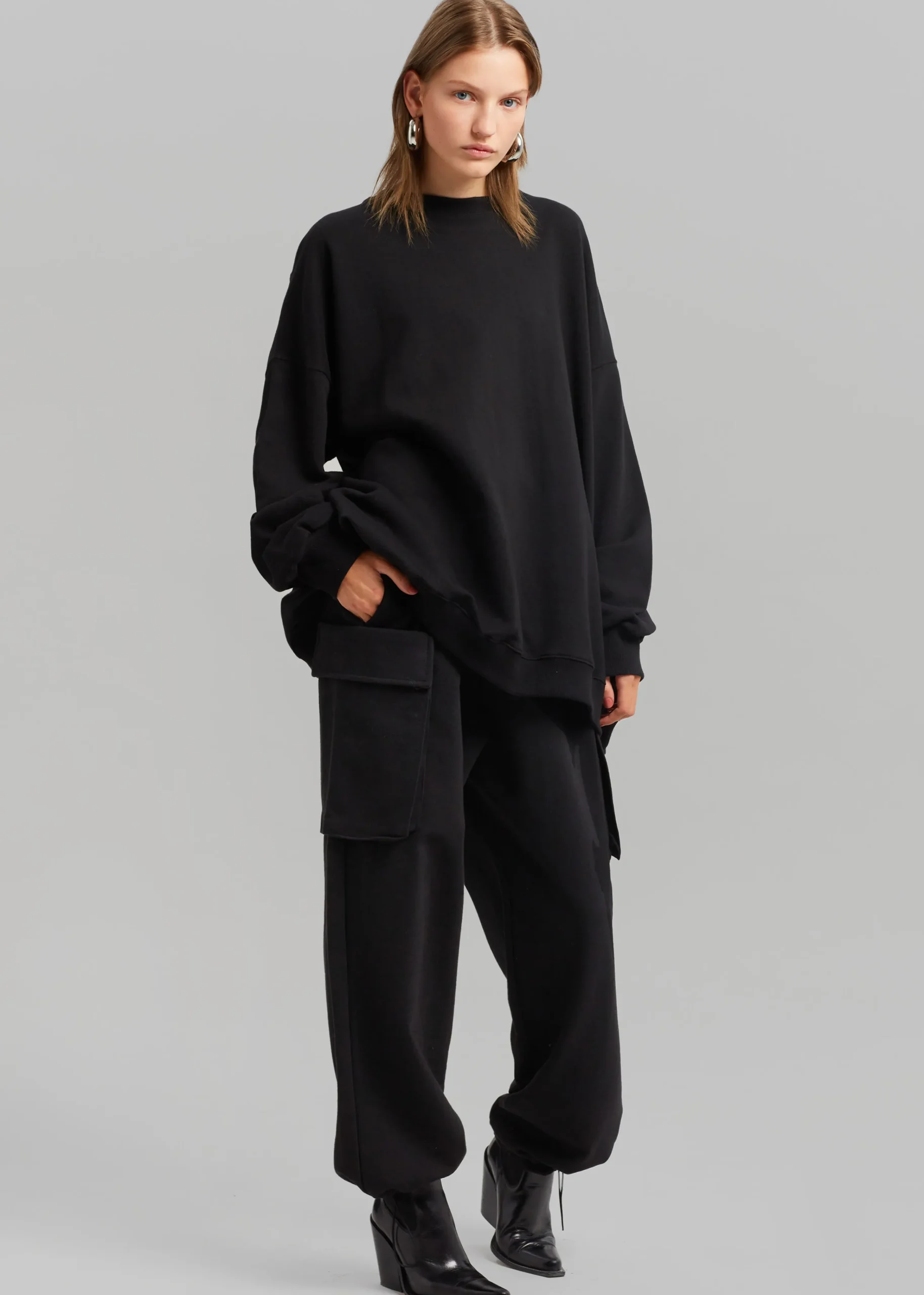 The Frankie Shop Aliz Cargo Sweatpants Black Hot