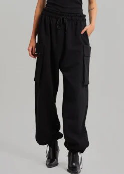 The Frankie Shop Aliz Cargo Sweatpants Black Hot