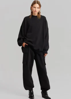 The Frankie Shop Aliz Cargo Sweatpants Black Hot