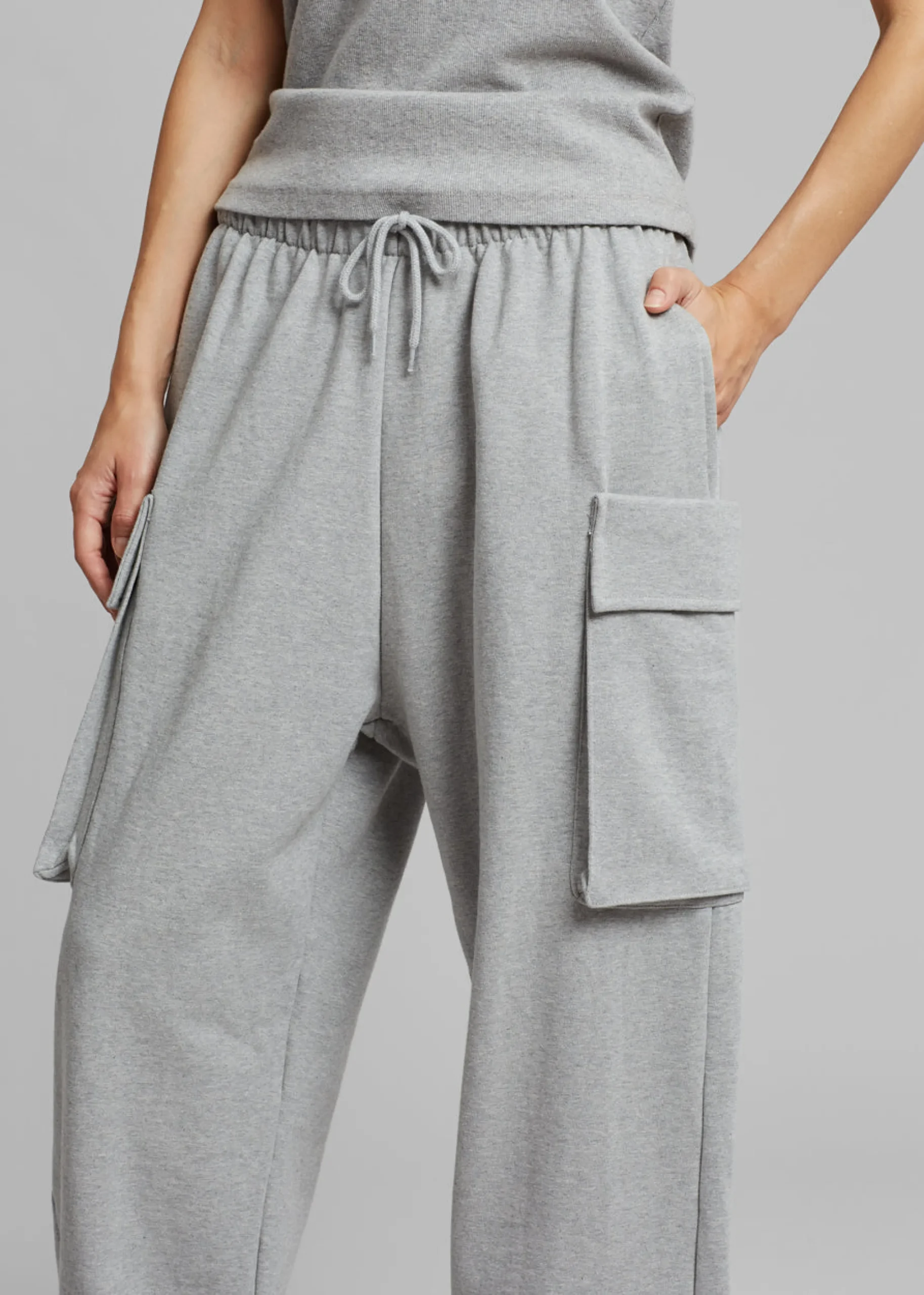 The Frankie Shop Aliz Cargo Sweatpants Grey Sale