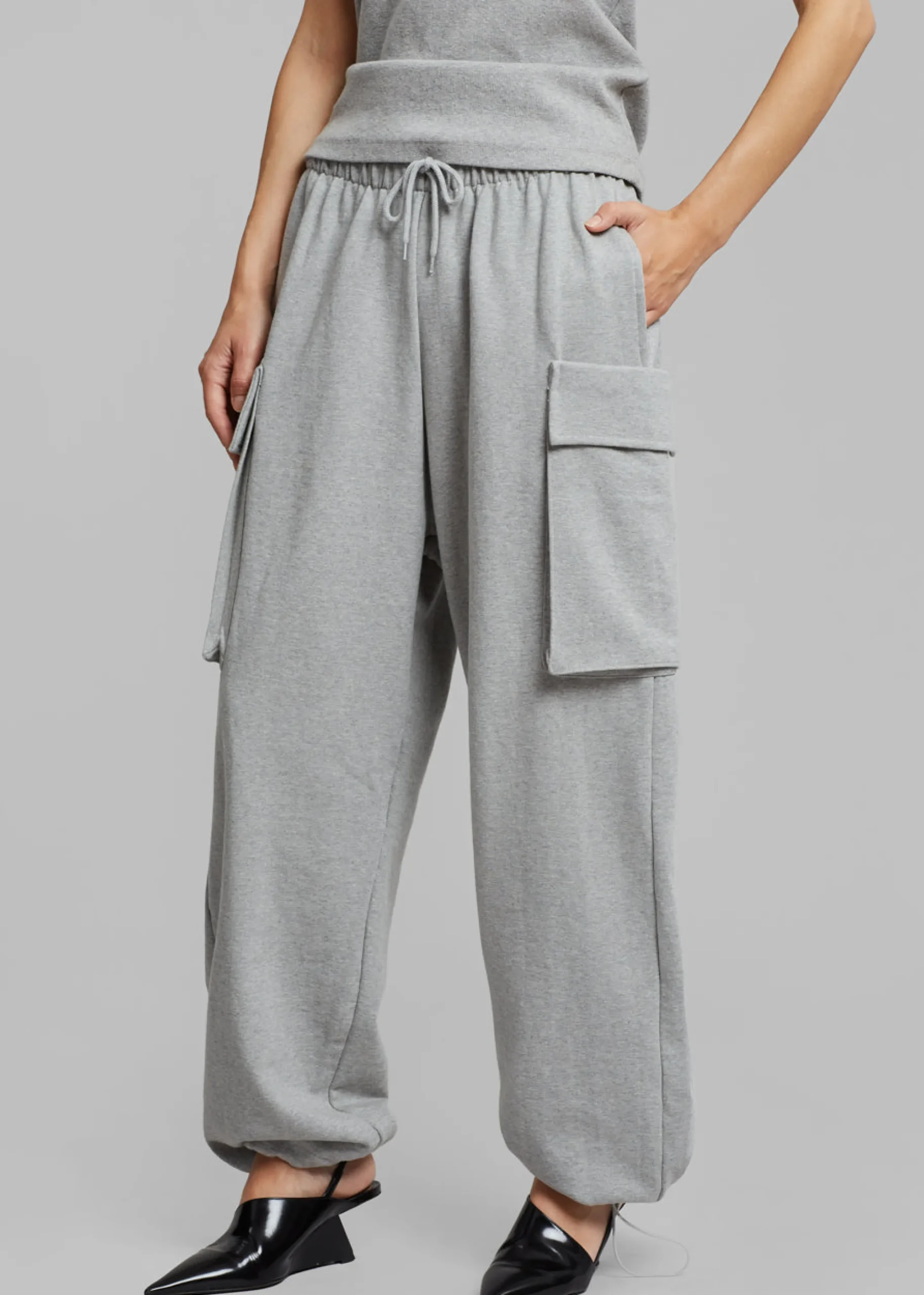 The Frankie Shop Aliz Cargo Sweatpants Grey Sale