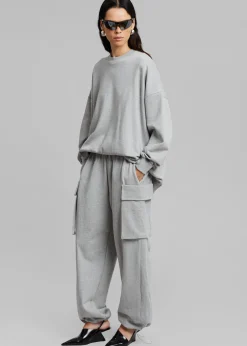 The Frankie Shop Aliz Open Back Sweatshirt Grey Best