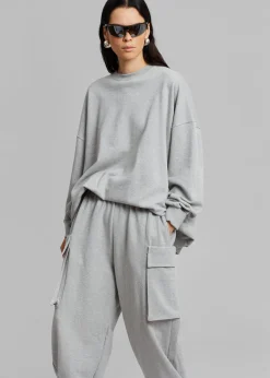 The Frankie Shop Aliz Open Back Sweatshirt Grey Best