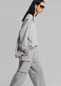 The Frankie Shop Aliz Open Back Sweatshirt Grey Best