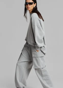 The Frankie Shop Aliz Open Back Sweatshirt Grey Best