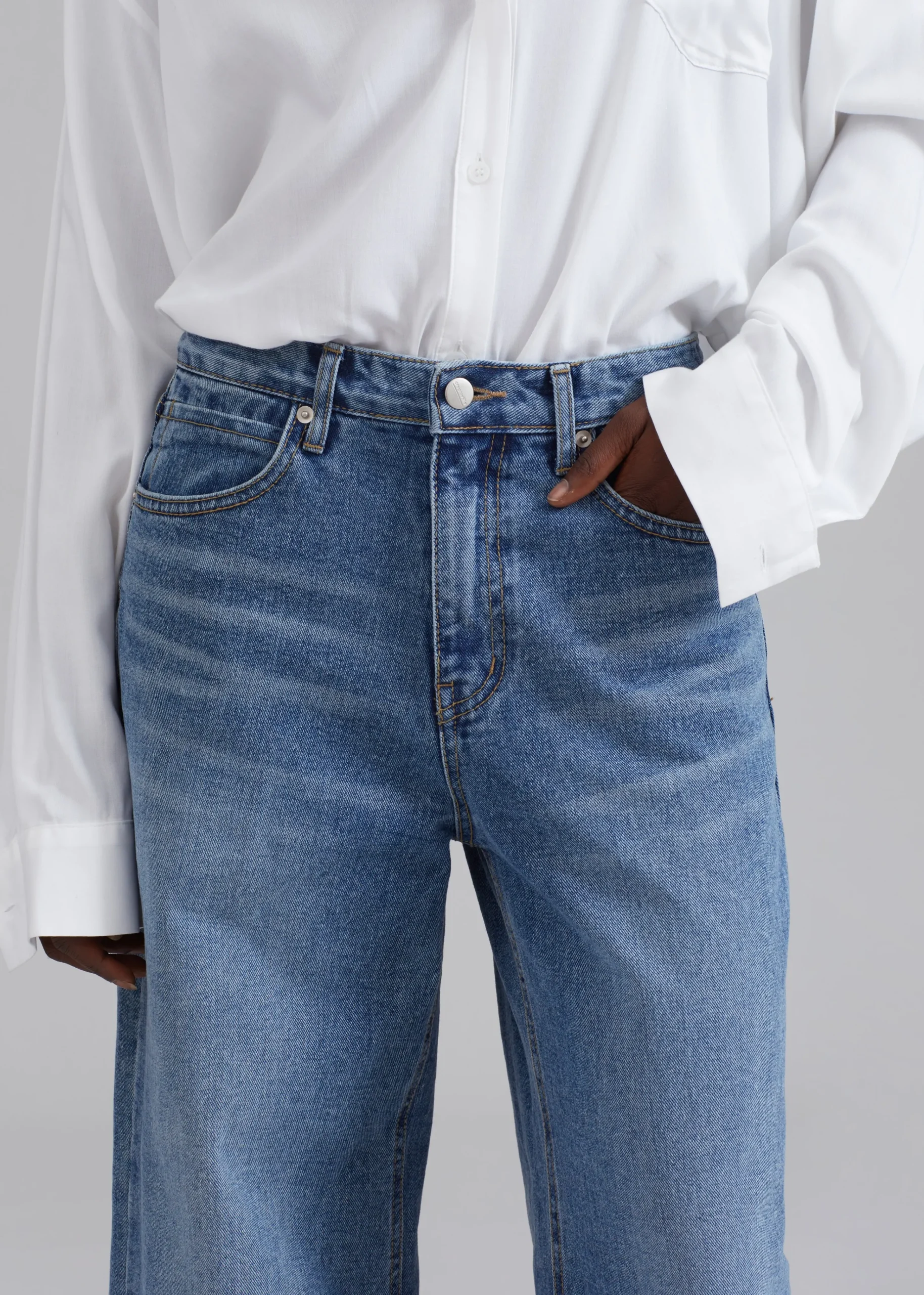 The Frankie Shop Amsterdam Wide Jeans Medium Wash Best
